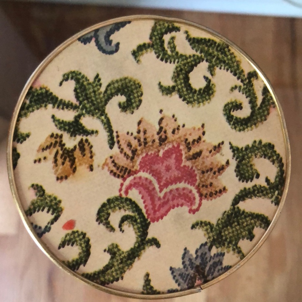 Vintage Hinged FOLDING DOUBLE MIRROR Compact FLORAL Japan 50’s-60’s